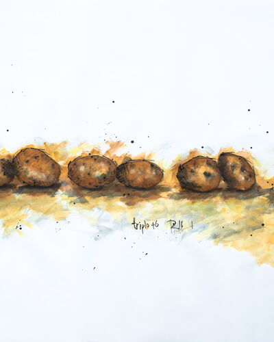 TRIPLO 46 | 80x100cm | inkt, acryl, potlood op papier | €195,-