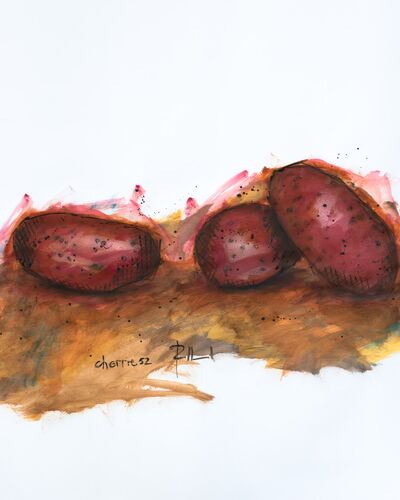 CHERRIE 52 | 80x100cm | inkt, acryl, potlood op papier | €195,-