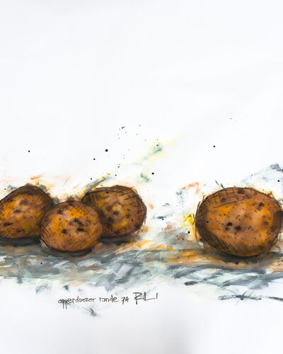 OPPERDOEZER RONDE 74 | 80x100cm | inkt, acryl, potlood op papier | €195,-